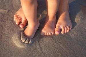 Shoes for Children While Walking Outside